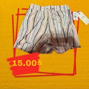 Linen striped shorts